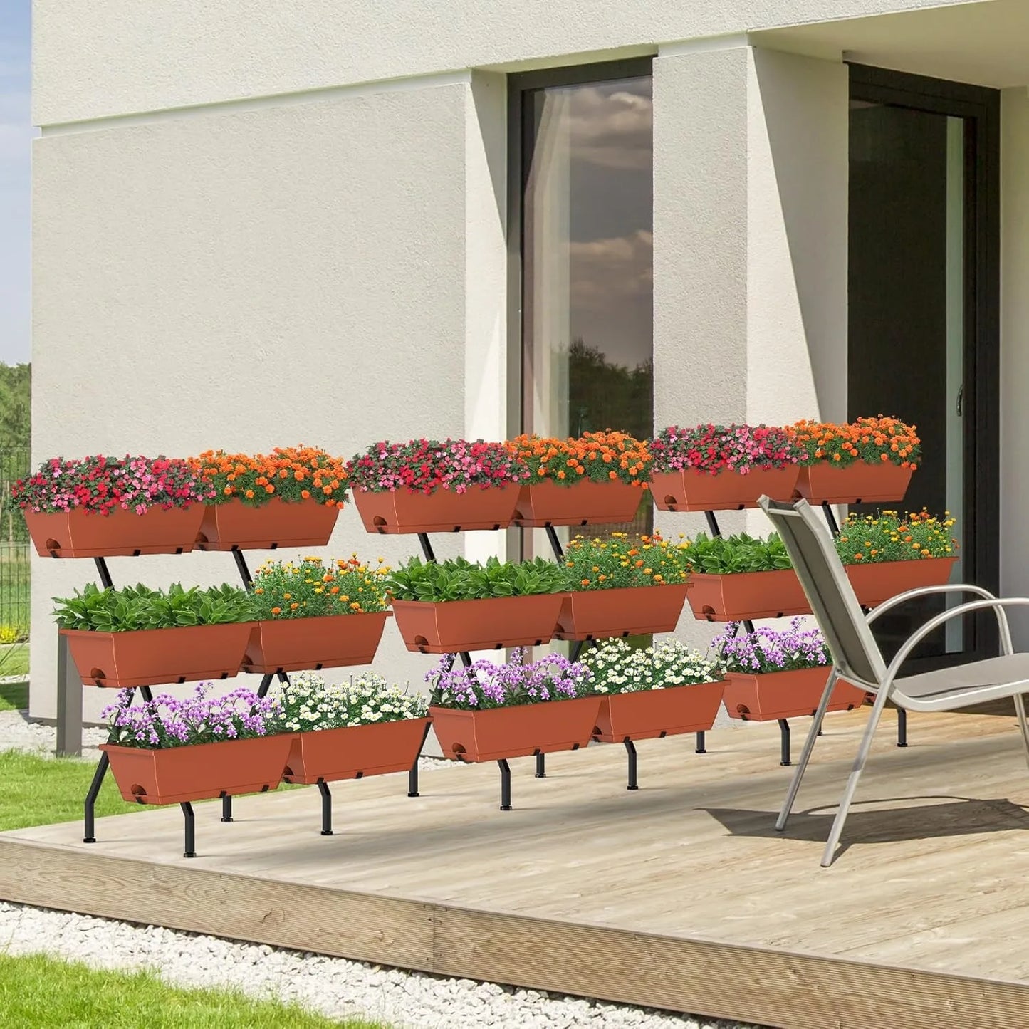 3-Tier Vertical Planter with 6 Adjustable Boxes