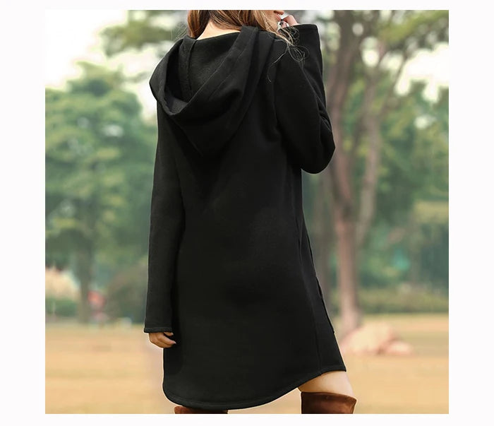 Women’s Oversized Hoodie Dress – Korean Pop Style Casual Long Sweatshirt