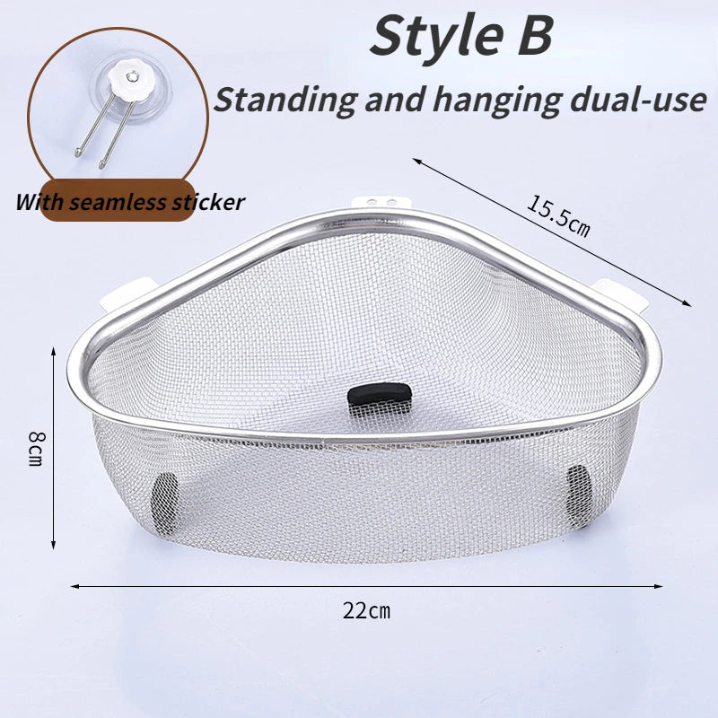Stainless Steel Triangle Sink Drain Basket