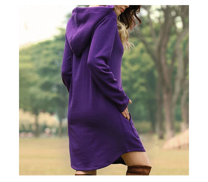Women’s Oversized Hoodie Dress – Korean Pop Style Casual Long Sweatshirt