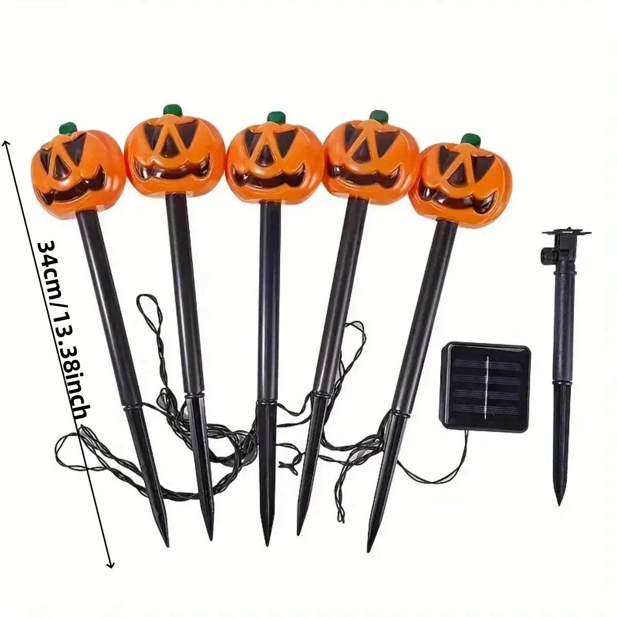 5PCS Solar Halloween Pumpkin & Ghost Pathway Lights – Waterproof Outdoor Garden Decorations