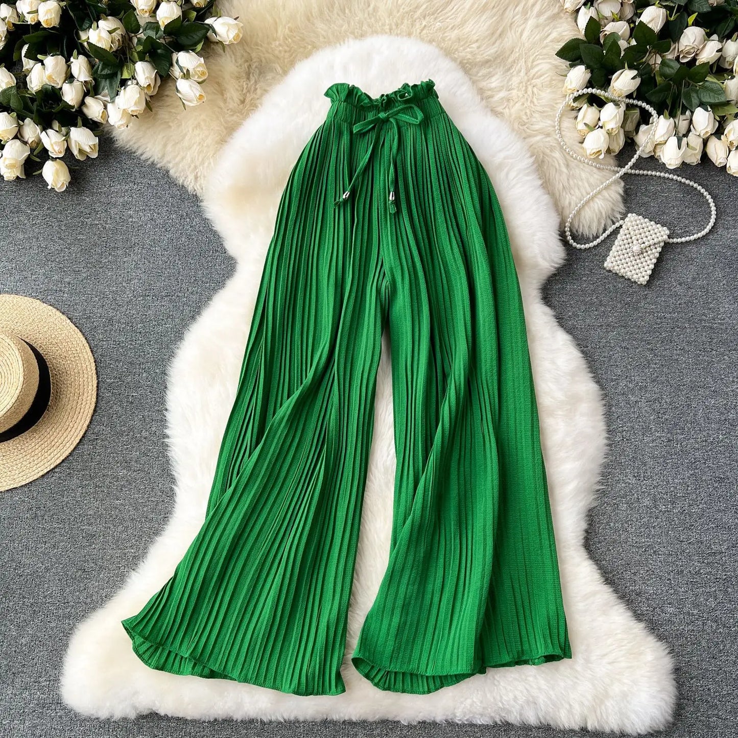 Women's Wide-Leg High-Waist Capris