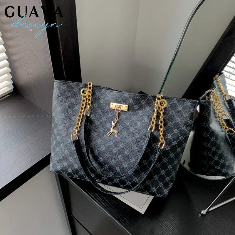 Summer PU Leather Large-Capacity Women's Tote Bag