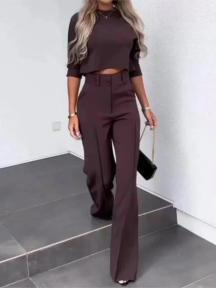 Elegant Office Lady Suits – 2024 Autumn Two-Piece Set