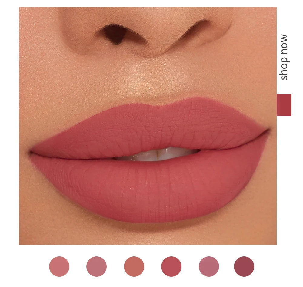 HANDAIYAN Set of 6 Non-Stick Liquid Lipsticks in Cup Packaging