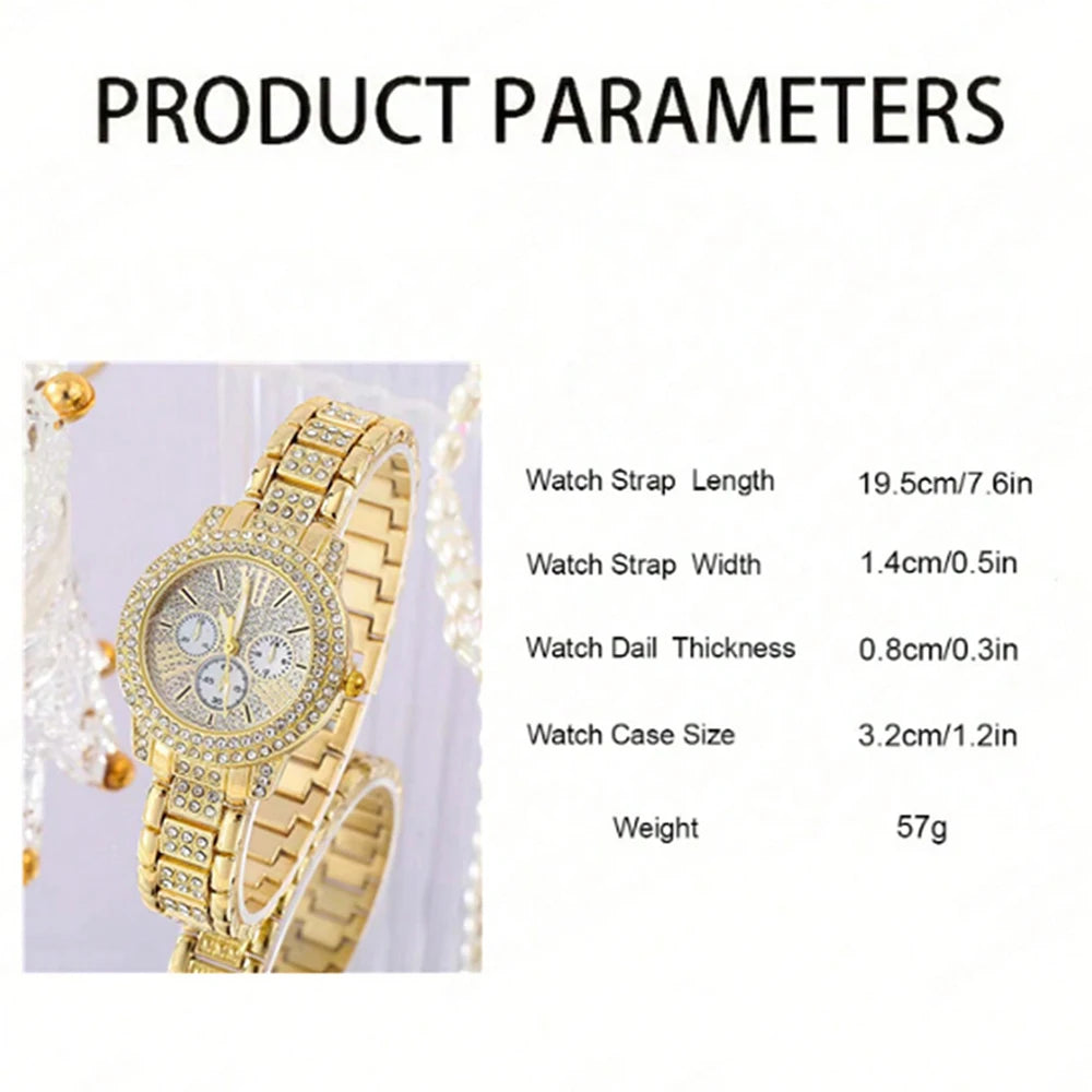 Elegant Women's Quartz Watch & Jewelry Gift Set