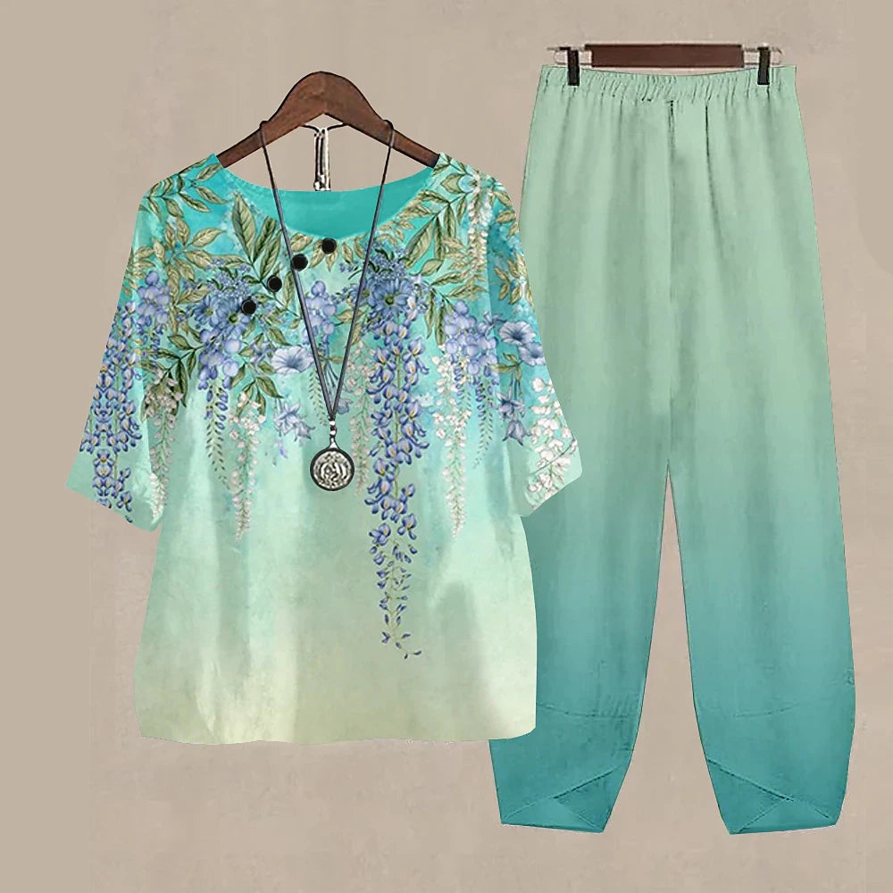 Women’s 2-Piece Pants & T-Shirt Set – Y2K Fashion Vibes
