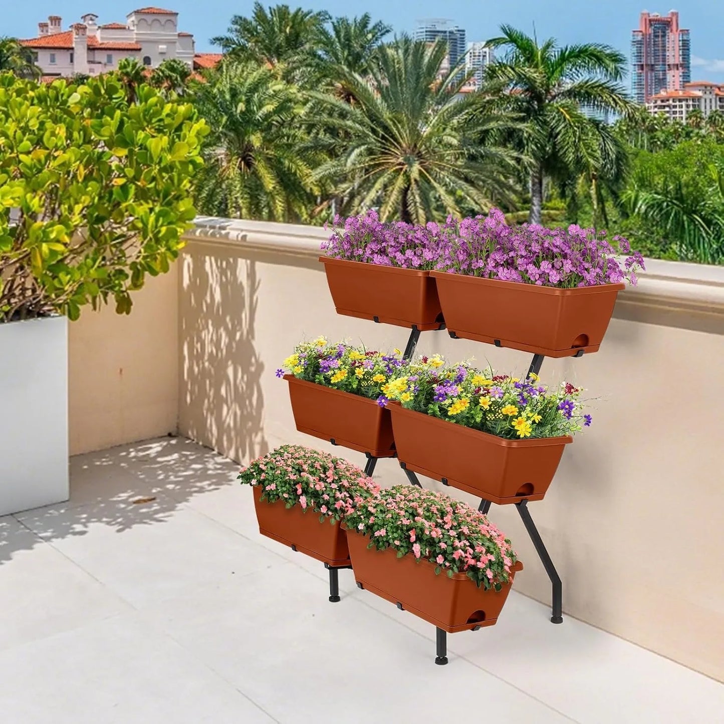3-Tier Vertical Planter with 6 Adjustable Boxes