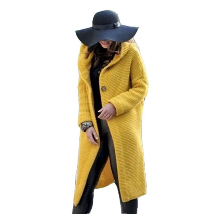 Women’s oversized hooded cardigan sweater