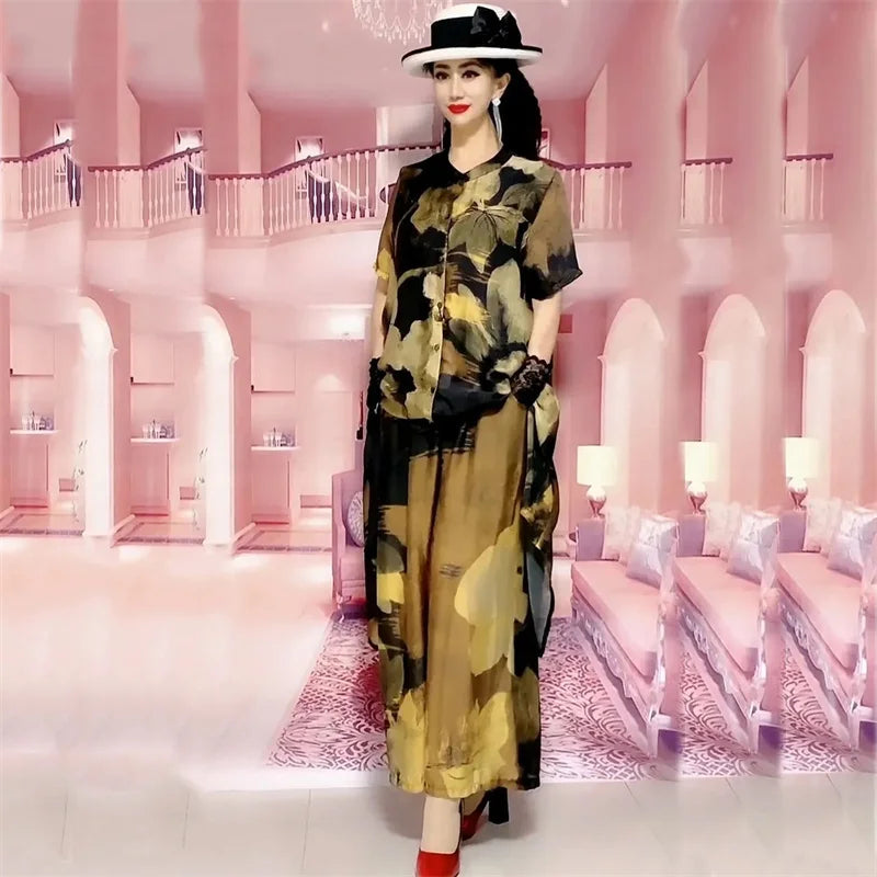 Summer Sets 5XL Silk Wide-Leg Trouser Set