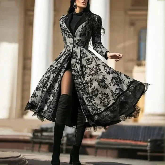 Women’s Vintage Lace-Trim Trench Coat