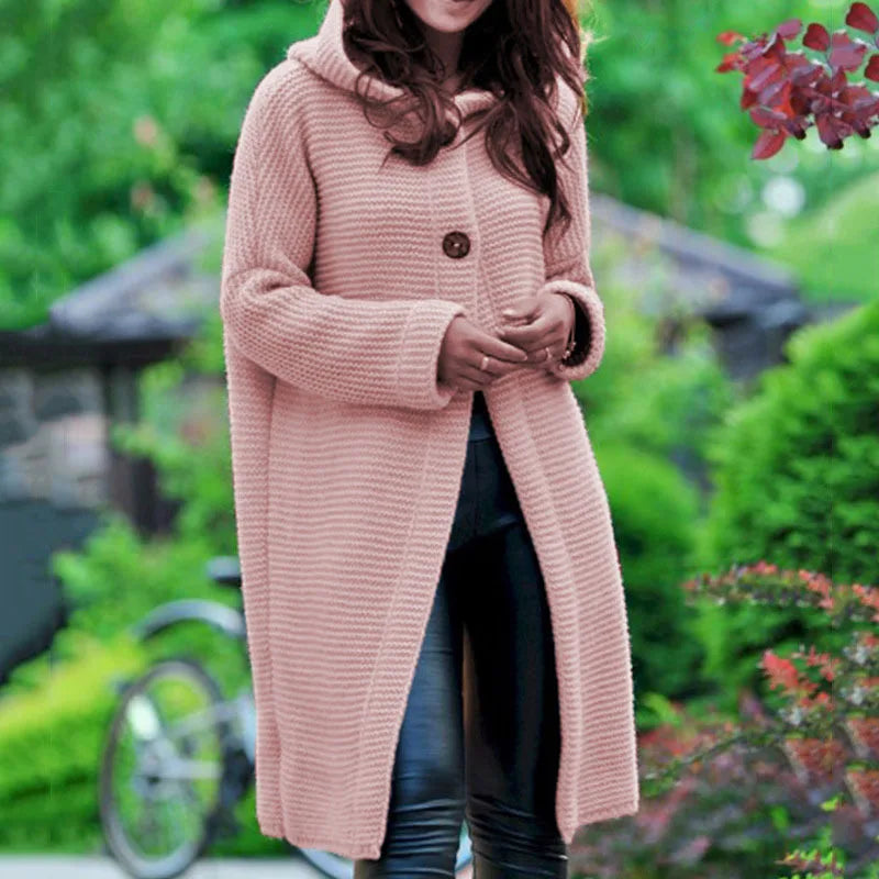Women’s oversized hooded cardigan sweater