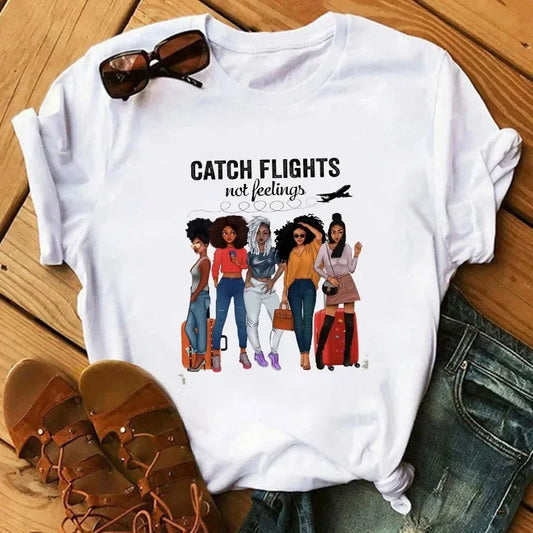 Women's Harajuku Cartoon Graphic T-Shirt – Summer Casual Short Sleeve O-Neck Tee