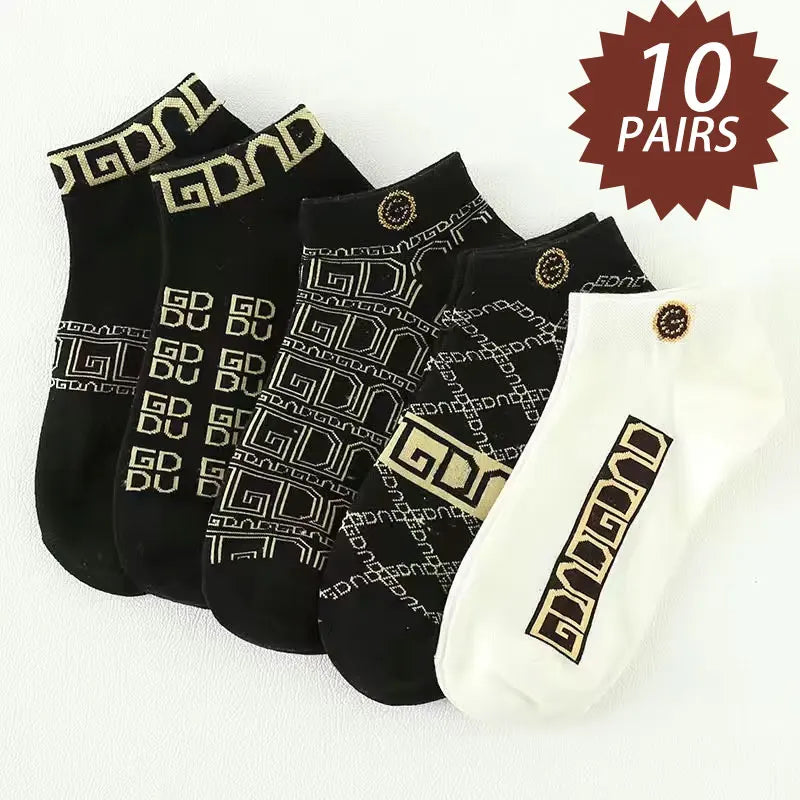 Men’s Thin Breathable Low-Cut Socks (5/10 Pairs) – Anti-Odor, Moisture-Wicking
