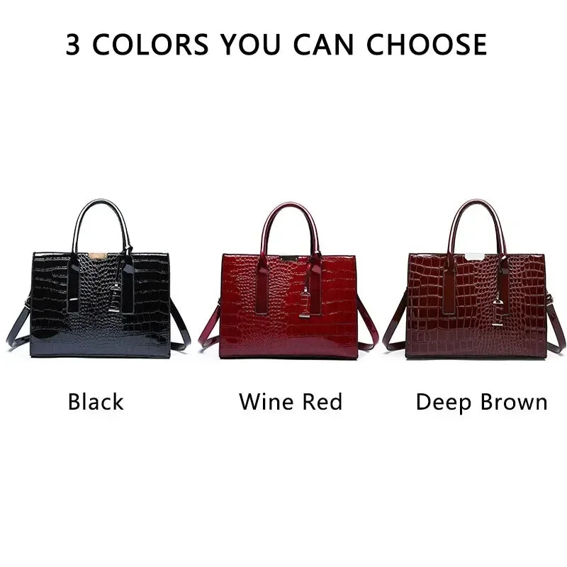 Luxury Vintage Women’s Crocodile Pattern Handbag