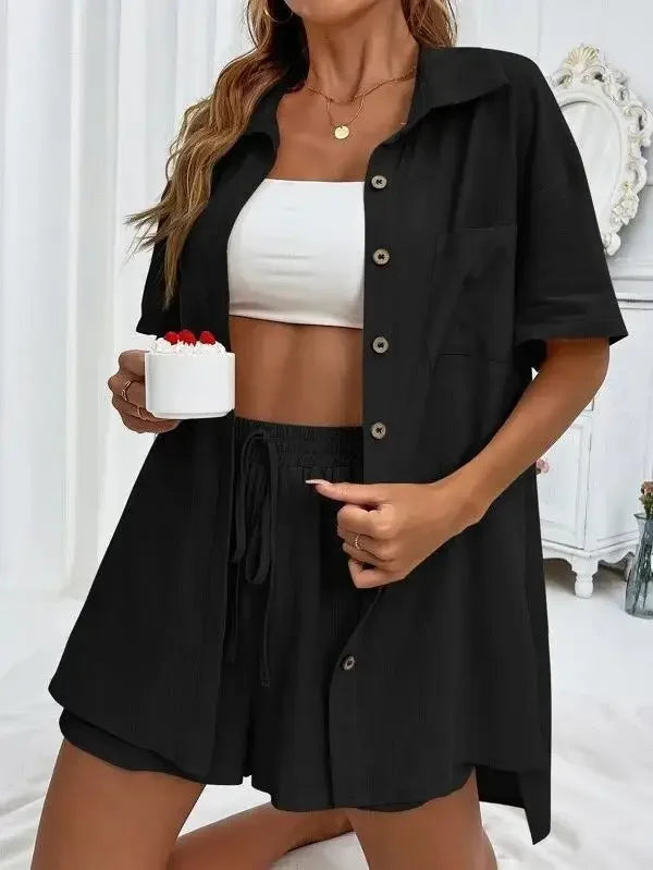 Stay Cool & Stylish This Summer – Women's Cotton Linen Two-Piece Set