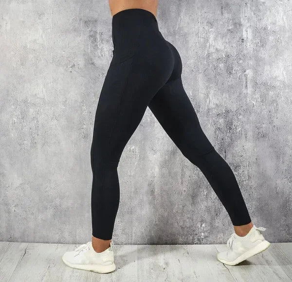 Yoga Fitness Women Leggings High Waist Tights with Pocket Gym Workout Running