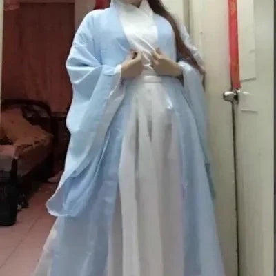 Traditional Hanfu Overcoat Chiffon Cardigan Cloak
