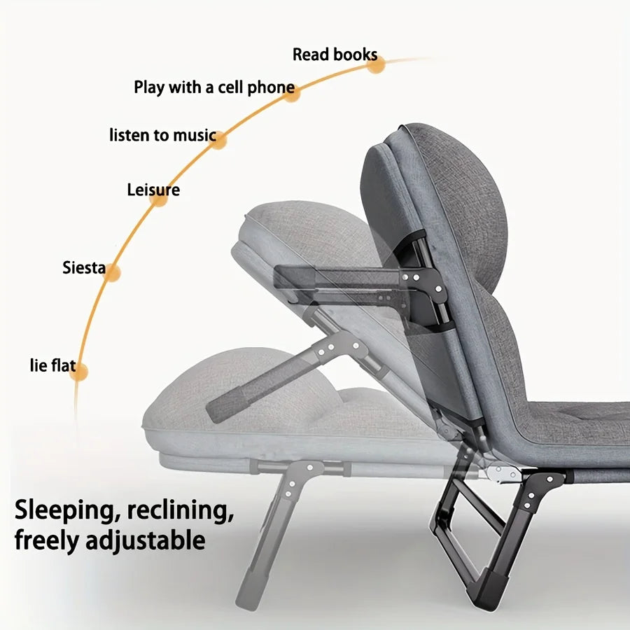 Heavy-Duty Adjustable Portable Folding Bed with Pillow & Blanket – 550 lb Weight Capacity