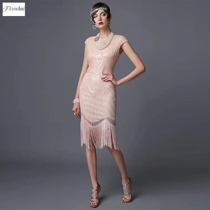 Women's 1920s Vintage Gatsby Long Skirt Flapper Dress