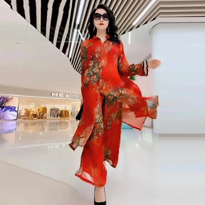 Summer Sets 5XL Silk Wide-Leg Trouser Set