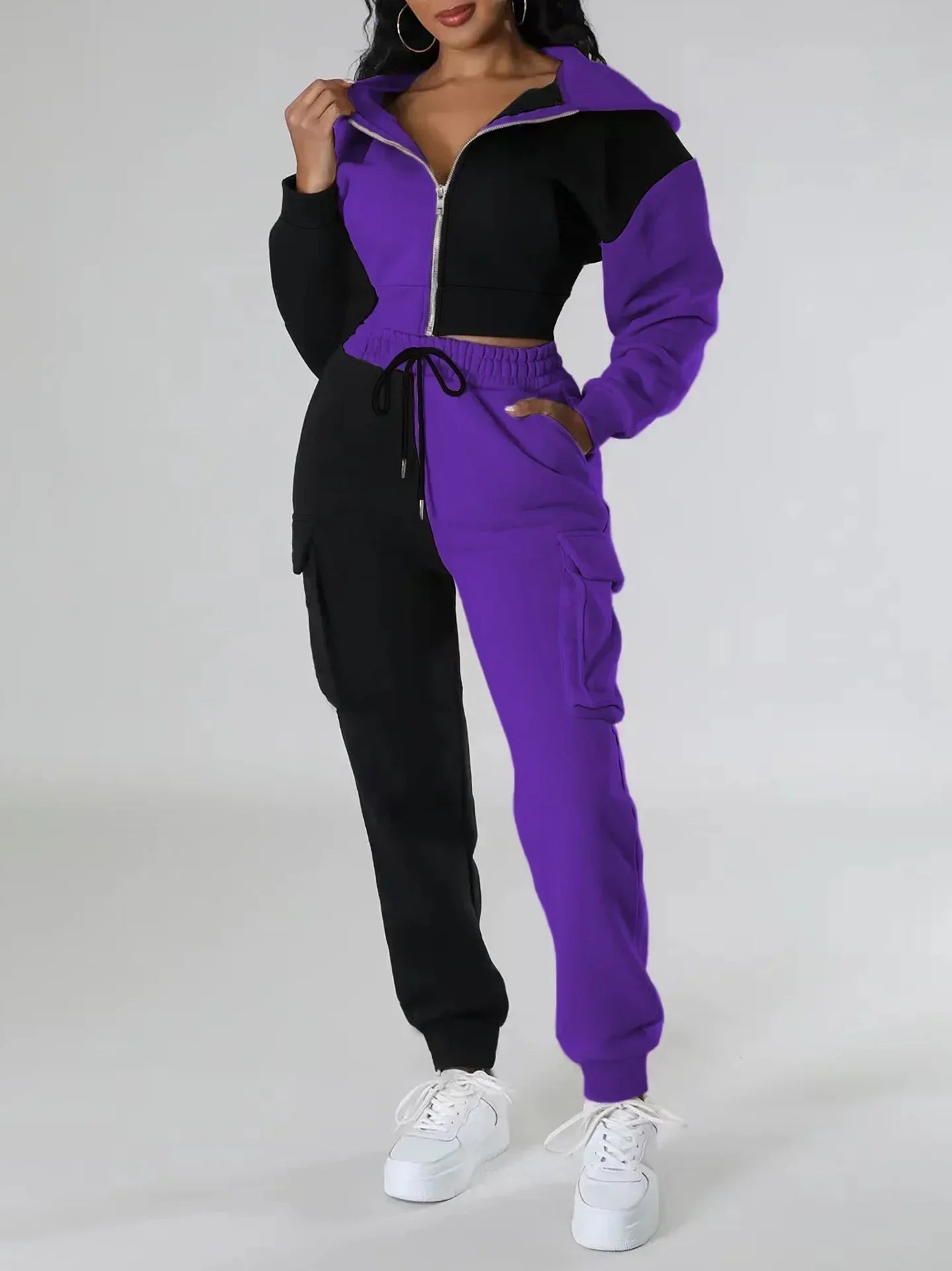 Women’s Loose Two-Piece Hoodie Tracksuit – Autumn/Winter Set