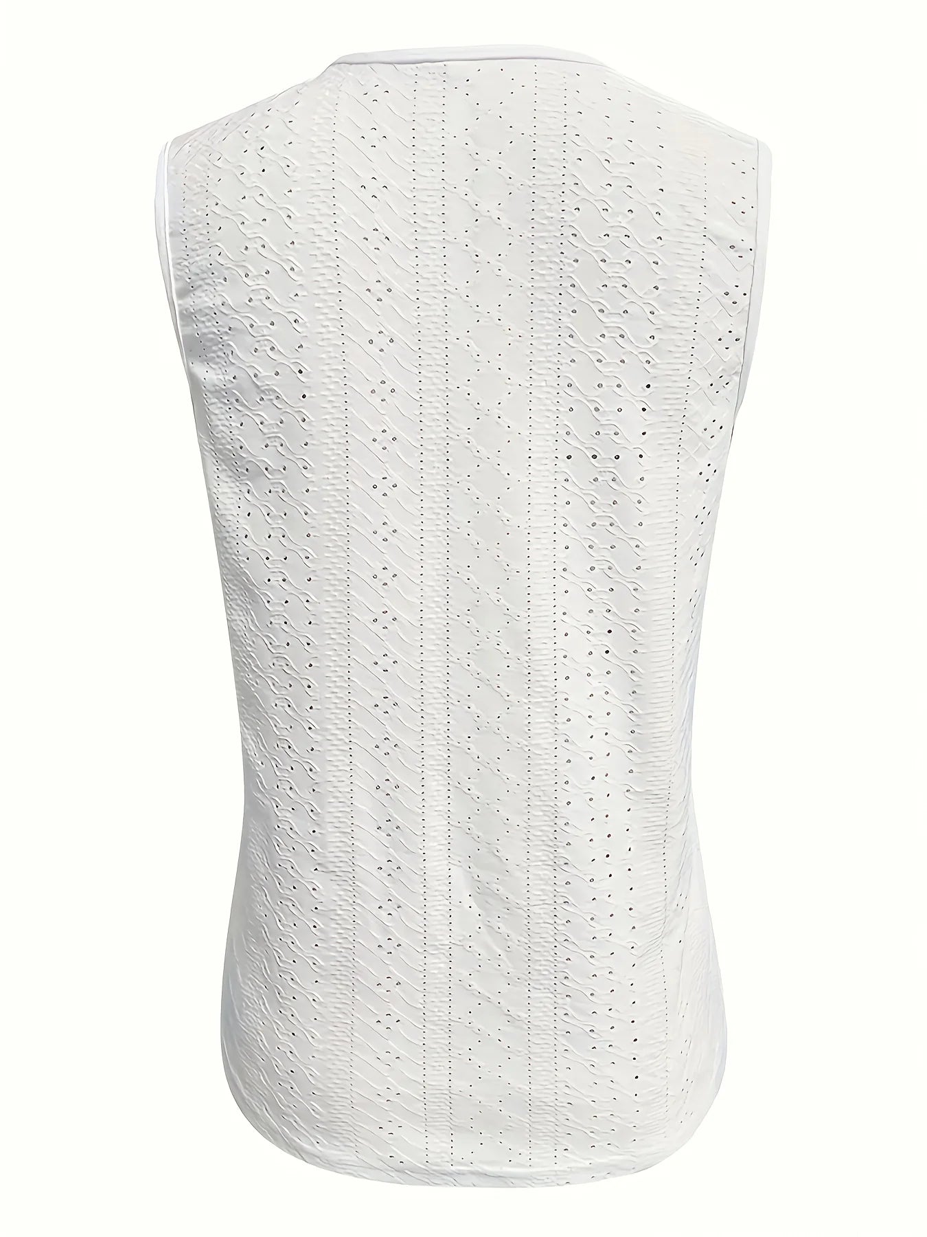 Women's Eyelet Embroidered Cami Top, V-Neck Sleeveless Tank with Decorative Buckle Straps