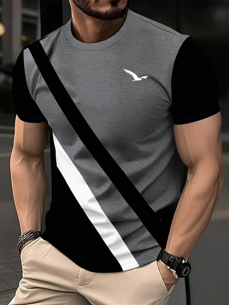 Men’s Personalized Pattern Print Short-Sleeve T-Shirt