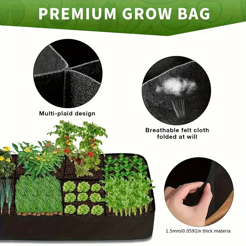 128 Gallon 8-Grids Garden Bed Grow Bag