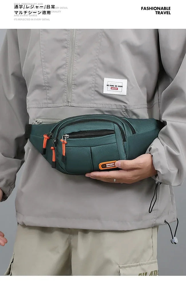 Oxford Waterproof Waist Bag for Men & Women – Large Capacity, Multifunctional Belt Pouch