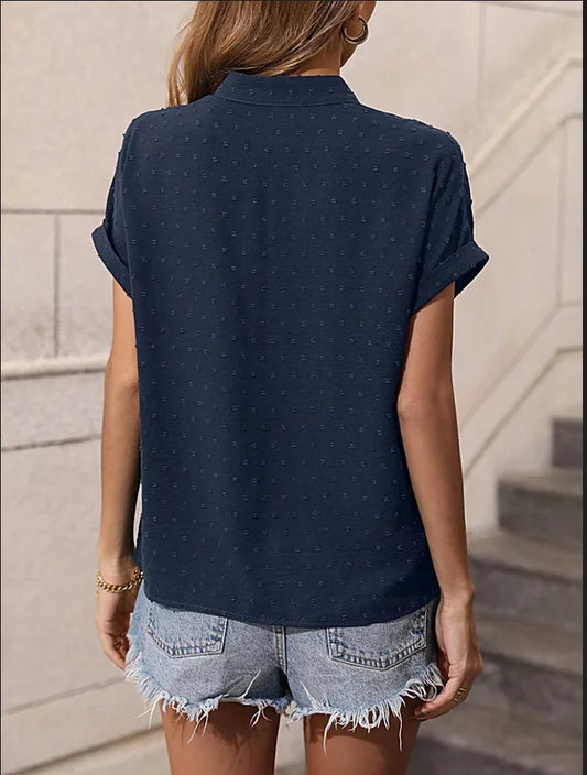 Women’s Casual V-Neck Short Sleeve Blouse