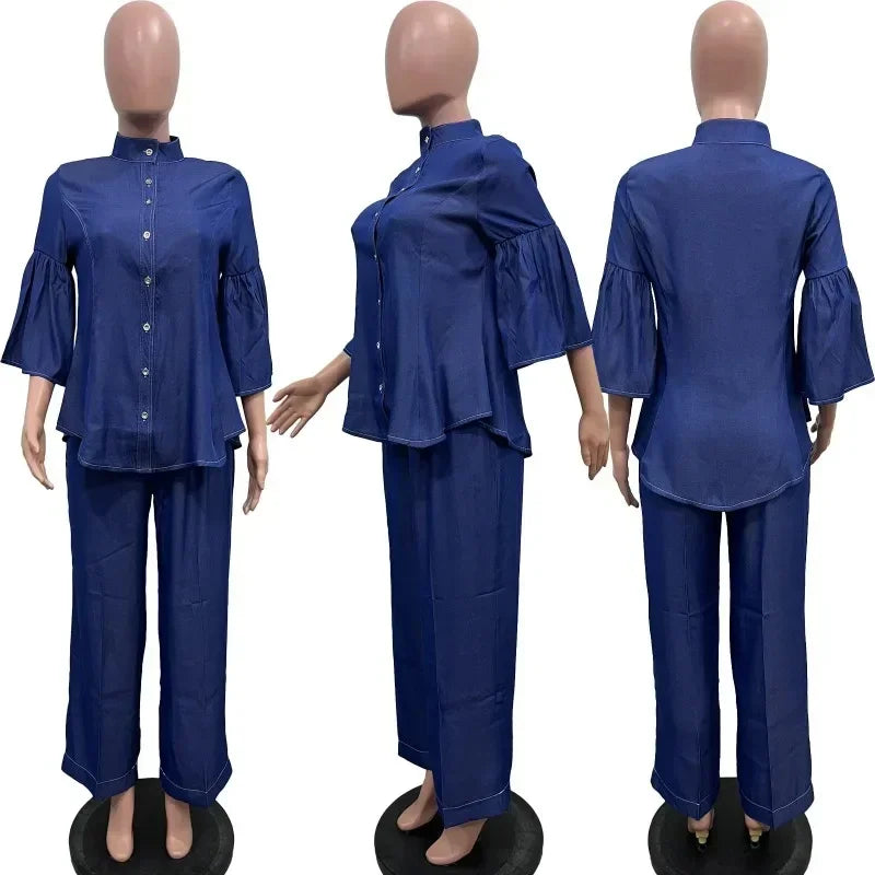 Women’s Spring Fashion Denim 2-Piece Set