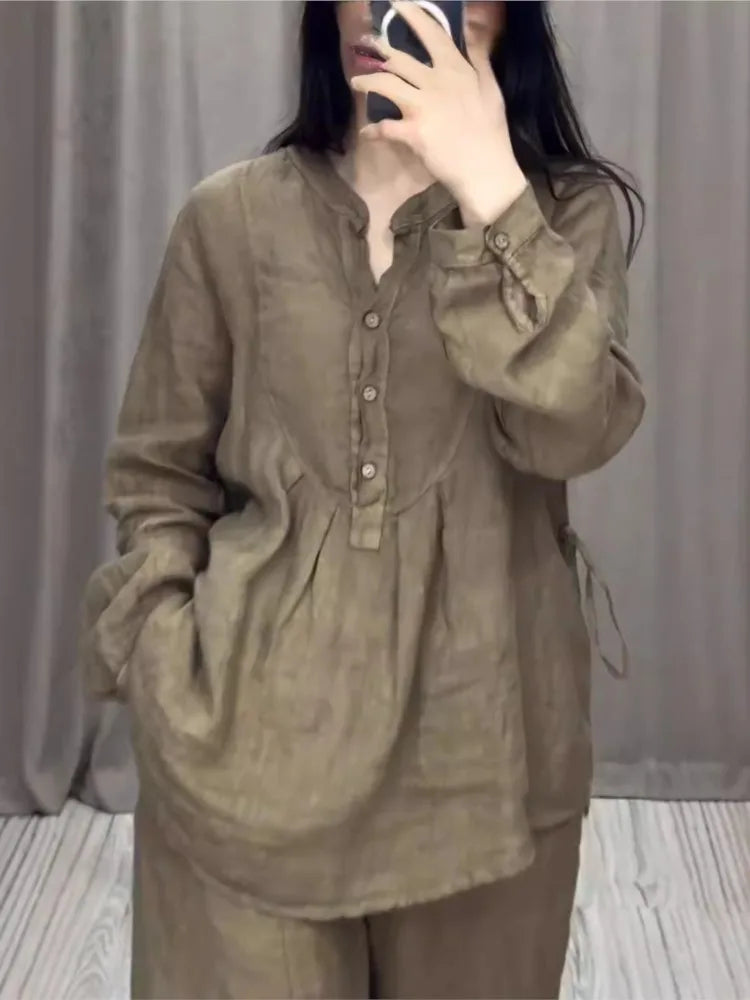Women’s Cotton Linen 2-Piece Set