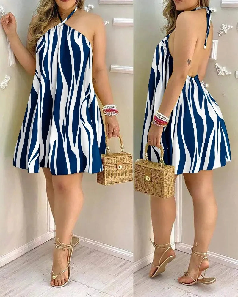 Boho Backless Halter Dress for Spring & Summer Women’s Fashion