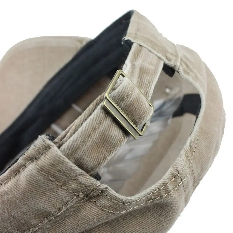Spring, Summer & Autumn Men’s Washable Cotton Flat Top Military Sun Cap