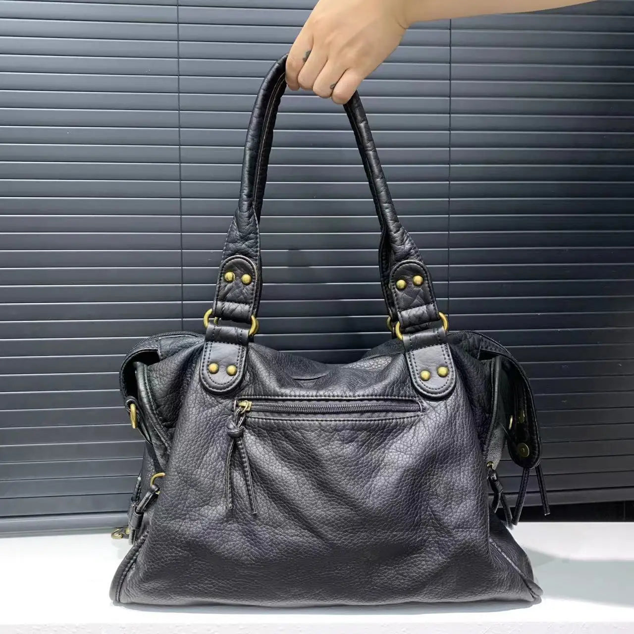 Y2K Spicy Girl One-Shoulder Crossbody Bag – Vintage Washed Leather