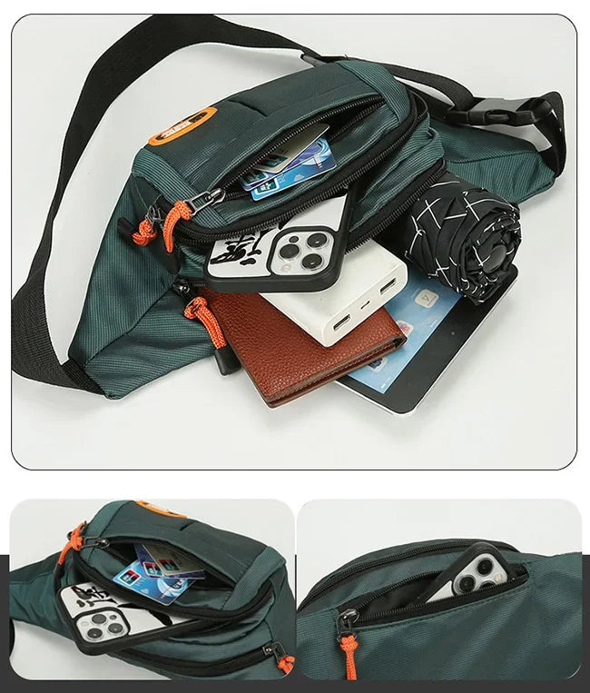 Oxford Waterproof Waist Bag for Men & Women – Large Capacity, Multifunctional Belt Pouch