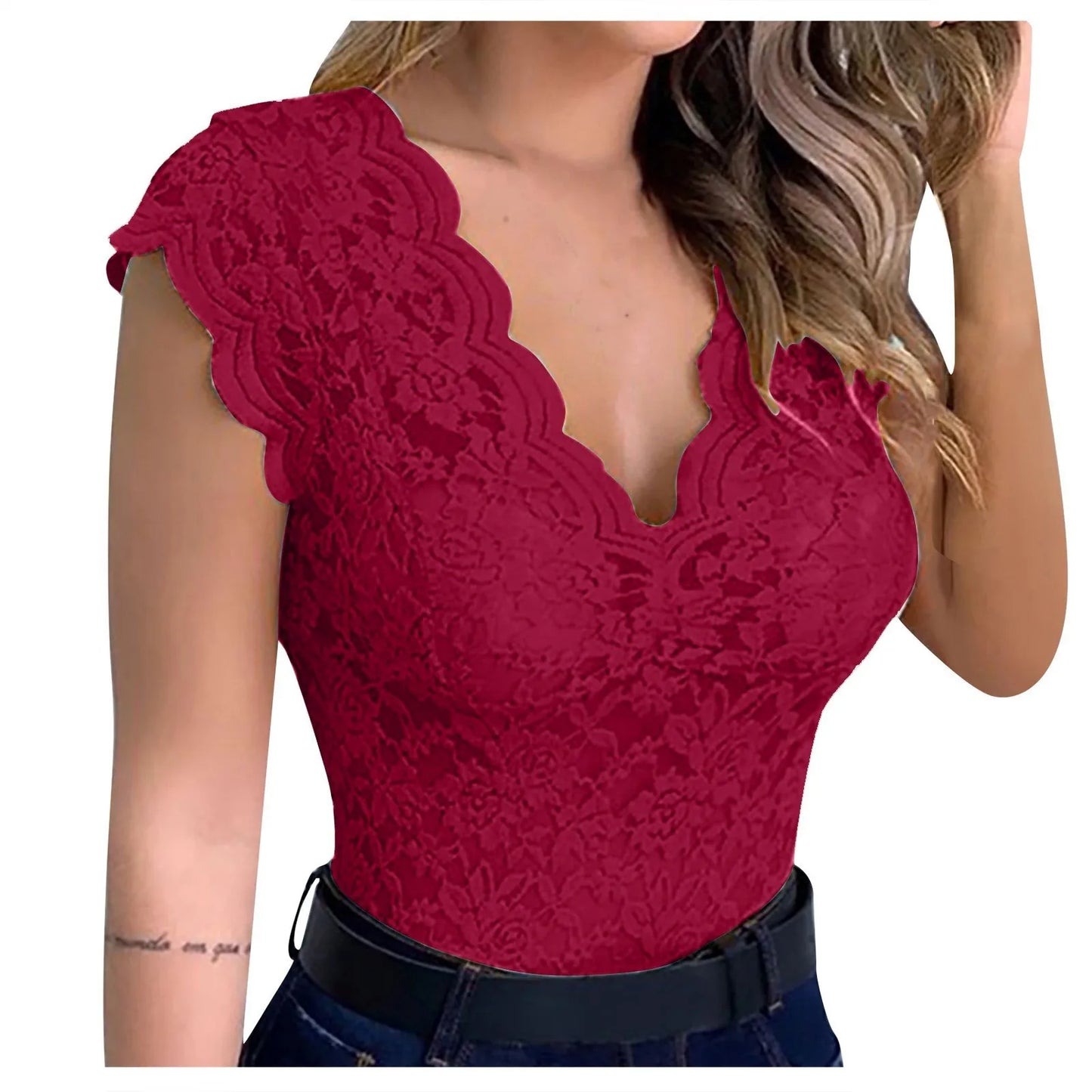 Women’s Lace V-Neck Camisole Tank Top – Sexy Summer Bralette Vest