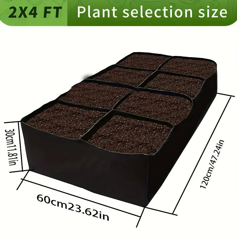 128 Gallon 8-Grids Garden Bed Grow Bag
