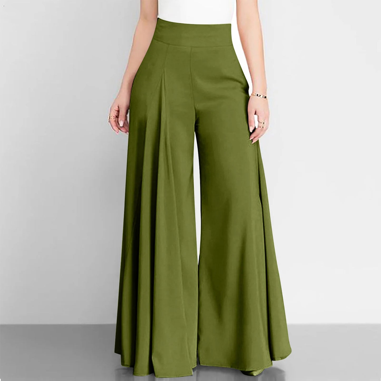 Elegant High Waist Wide Leg Pants for Women – Casual Office Chic