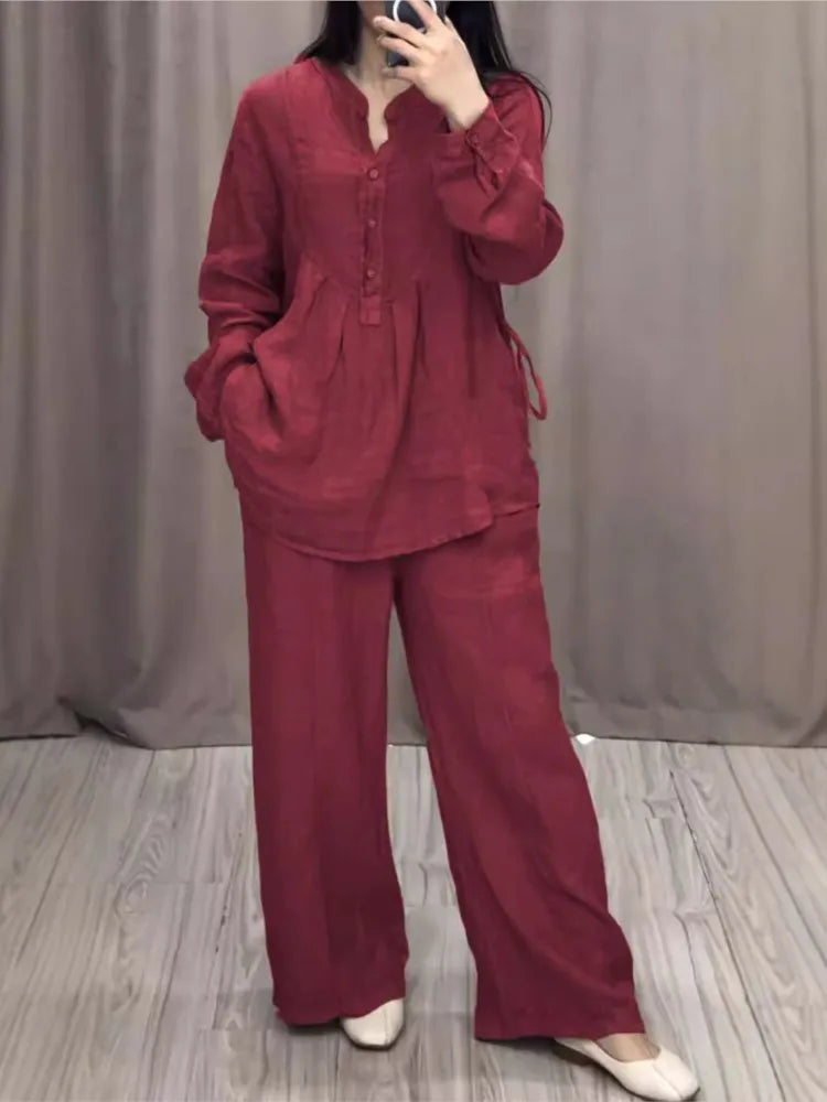 Women’s Cotton Linen 2-Piece Set