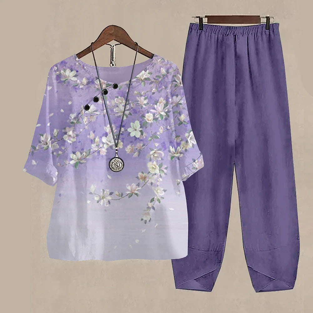 Women’s 2-Piece Pants & T-Shirt Set – Y2K Fashion Vibes