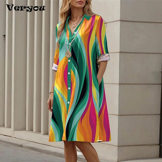 Women’s Casual & Elegant Midi Dress (Plus Size)