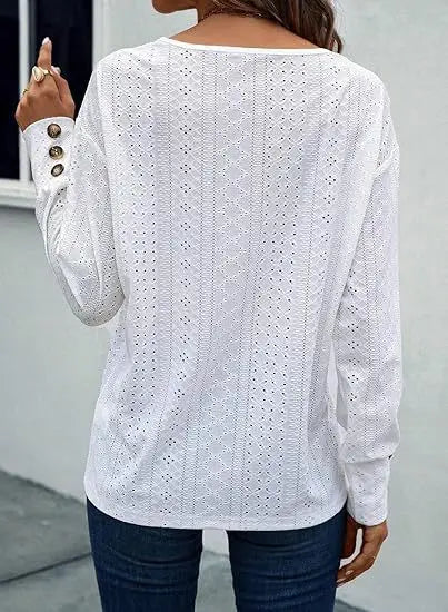 Women’s Spring 2024 Long Sleeve V-Neck Blouse