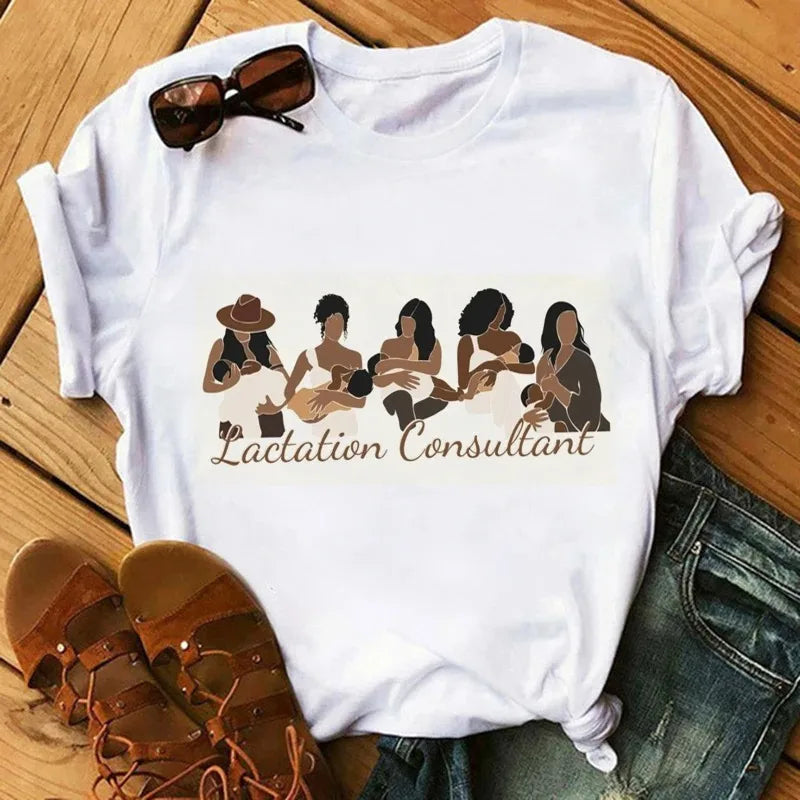 Women's Harajuku Cartoon Graphic T-Shirt – Summer Casual Short Sleeve O-Neck Tee