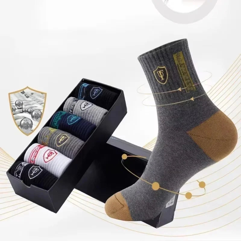 10 Pairs Breathable Cotton Sports Socks for Men – Bamboo Fiber Autumn & Winter Business Socks