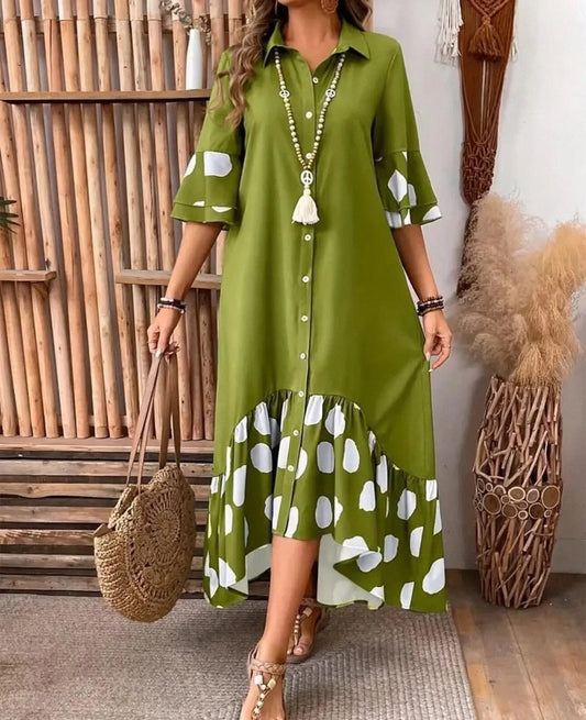 Elegant Polka Dot Printed Dress for Women