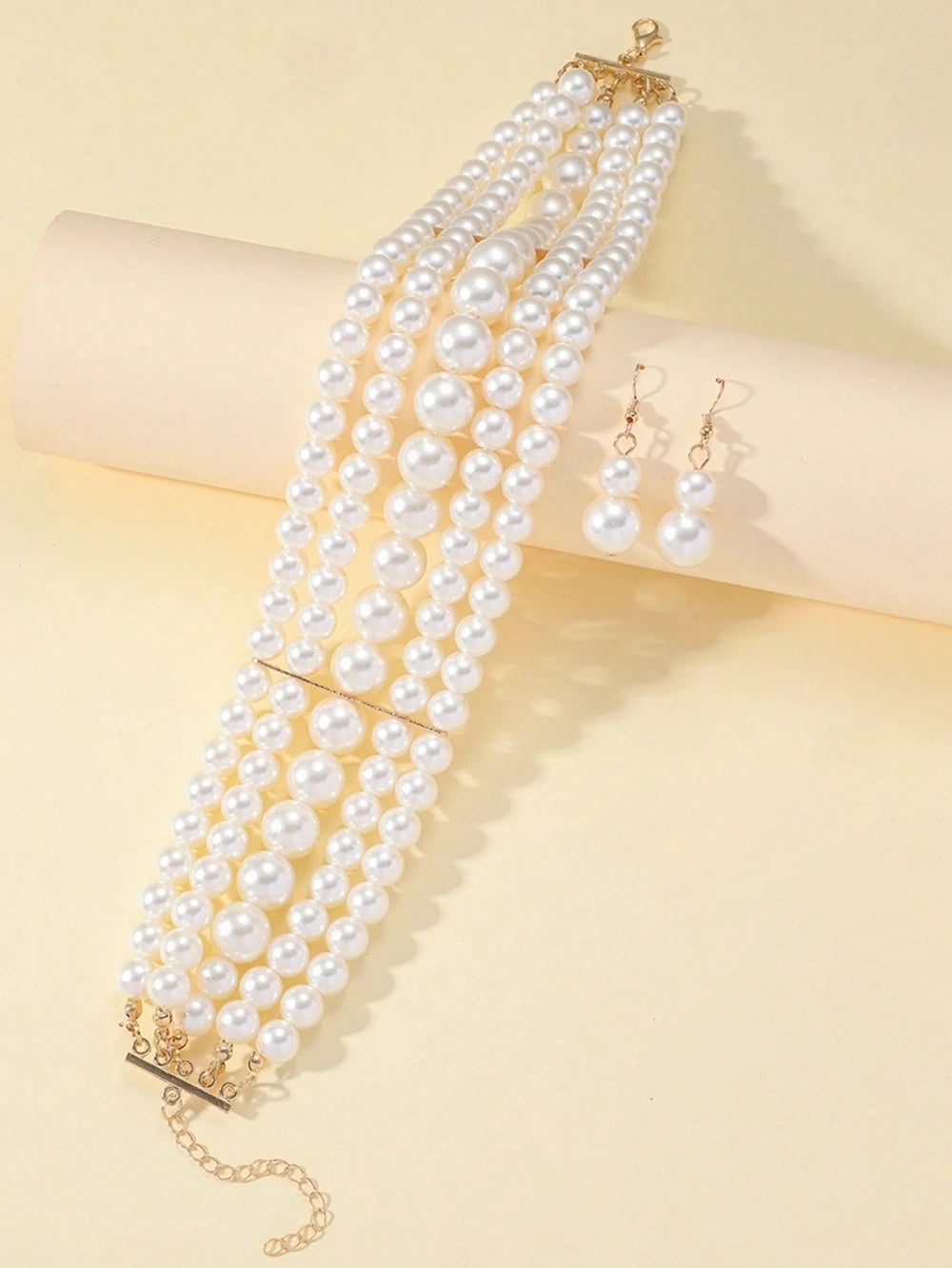 Elegant Charm Multi-Layer Imitation Pearl Jewelry Set