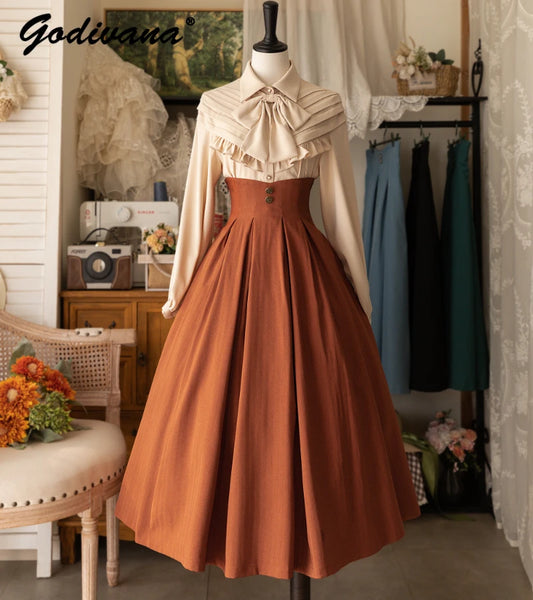 Elegant High-Waisted Ankle-Length Skirt – Original Classical Design