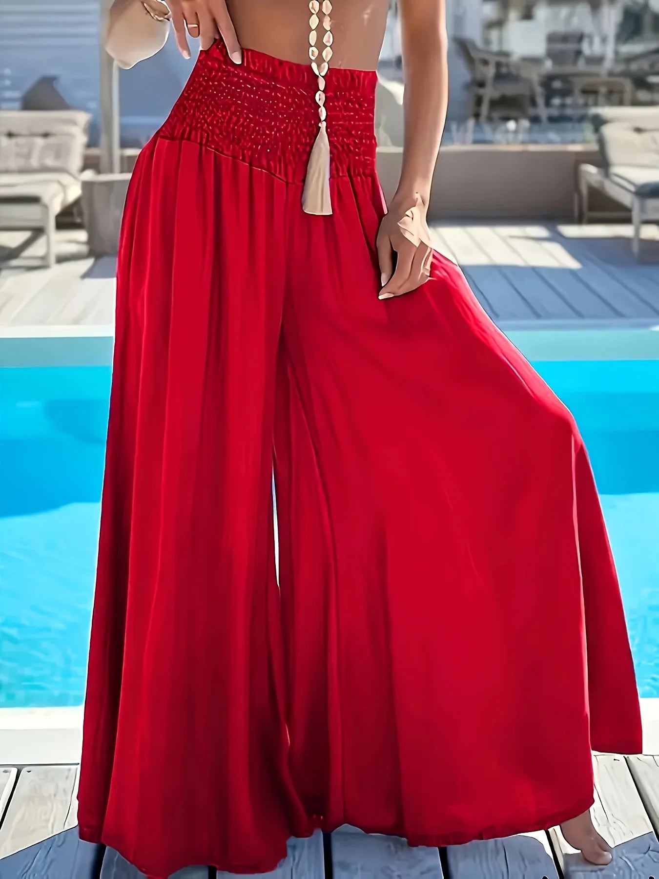 Plus Size Spring & Summer High-Waisted Ice Silk Trousers